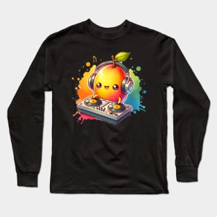 Cute Kawaii Mango DJ Long Sleeve T-Shirt